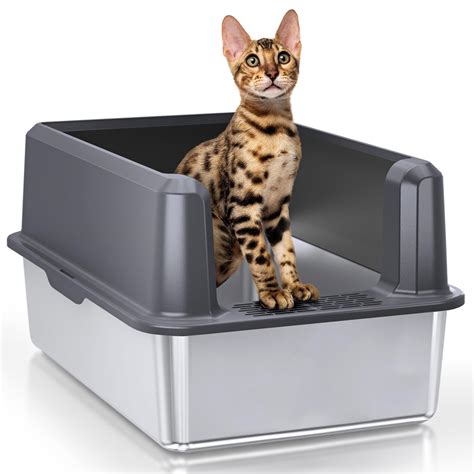 stanless steel cat litter box reviews|largest stainless steel litter box.